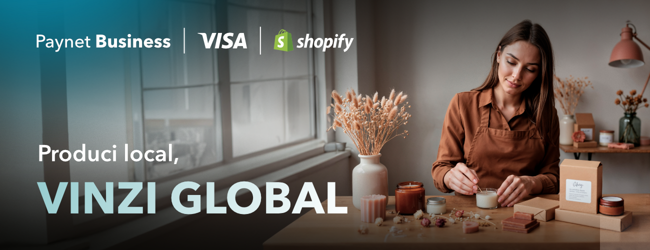 Vinde global cu Paynet Business! Prima conexiune directă Shopify din Moldova prin Visa Acceptance Platform. Beneficiază de 0% comision în prima lună.